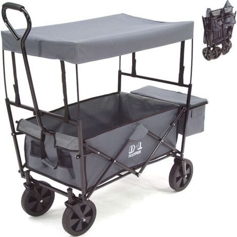 faltbarer Bollerwagen Strandwagen Gerätewagen Kinderwagen Handwagen 56601 grau (1/5)