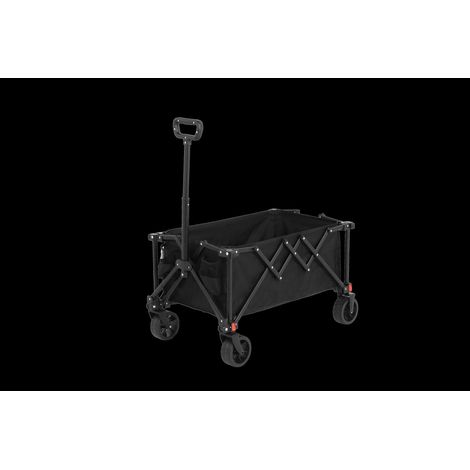 Chariot pliant, chariot pliant avec roues tout-terrain, chariot de jardin robuste avec poignée réglable, chariot utilitaire d'extérieur pour le camping, les courses, le sport et la pêche (noir) (1/5)