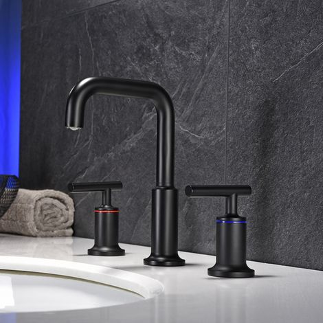 Rubinetto lavabo 3 fori nero - Burano