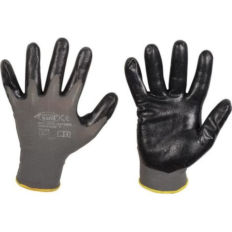 Gant tricot'Š¢ fin Datong Nitrile, taille 10, gris (1/4)