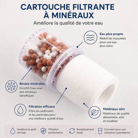 Filtre eau modèle D coton PP et boîte de filtration robinet douche 13,5 × 6,5 × 6,5 cm 64 g – Livraison gratuite (1/5)