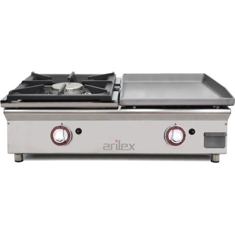 Plancha à gaz - 40 cm - Acier laminé 6 mm + brûleur 6 kW - Arilex