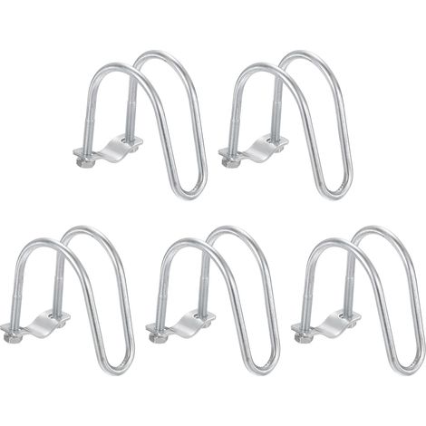 5pcs Connecteur Croisé Vertical Clip Pour Tuyau 0.5" à 2" Acier Carbone Attache En U Connecteur Pour Tuyau Pour Ferme Serre Auvent Cadres Pépinière Clôture Échafaudage (1/5)