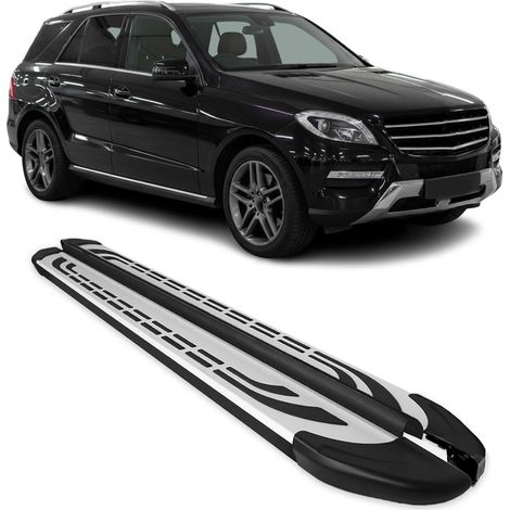 Marchepieds Latéraux Compatible avec Mercedes Classe M W166 2011-2019 Aluminium Gris Noir (1/5)