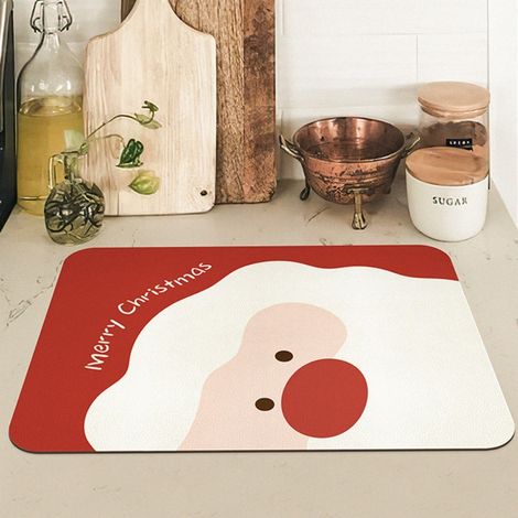 LAN Père Noël commémoratif 3040cm en terre de diatomées Tapis d'égouttage de cuisine, en terre de diatomées, lavable, résistant à la chaleur, isolant thermique, pour table, résistant à l'usure, absorb (1/4)