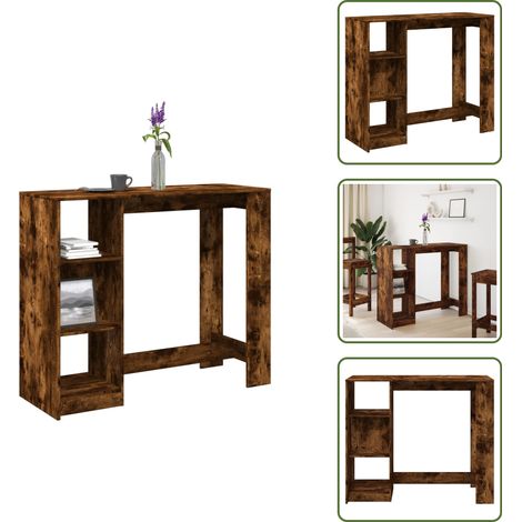 vidaXL Bartisch mit Regal Räuchereiche 124x46x103,5 cm Holzwerkstoff (1/5)