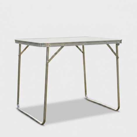 Table de camping pliable en acier et MDF 80x60 (1/3)