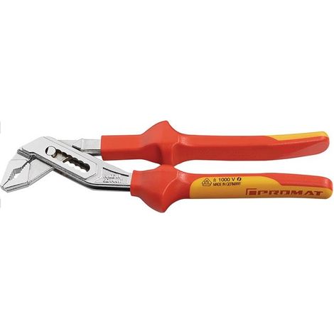 Pince multiprises longueur 250 mm envergure 6-44 mm chromé VDE gaines multicomposant PROMAT (1/3)