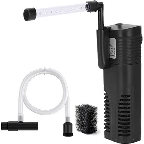 Filtre Intérieur Aquarium de 20L-100L, a un débit maximal de 300 L/h，Pompes et Filtres pour Aquarium d'eau Douce ou d'eau Salée
