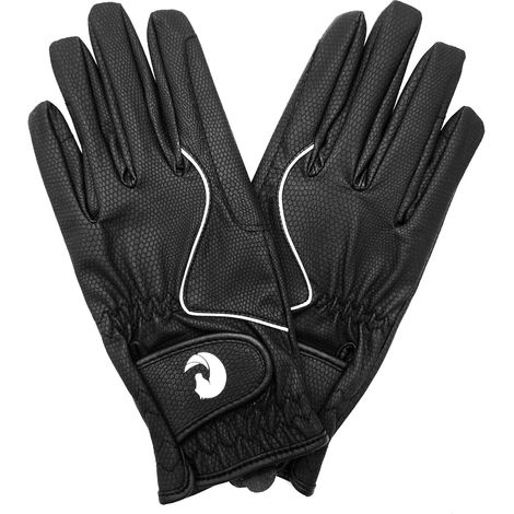 Coco Equestrian Black (S) Ladies Breathable Synthetic Leather Horse Riding Gloves (1/5)