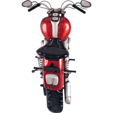 Portemanteau mural forme moto en métal rouge et noir - ROAD