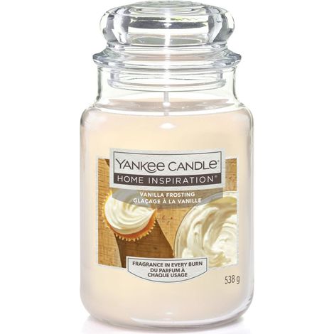 Yankee Candle Duftkerze Großes Glas Vanilla Frosting 538 g, creme Duft Kerze (1/2)
