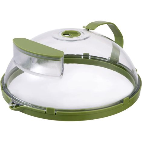 Couvercle Anti-pulvérisation Pour Aliments Au Micro-ondes, Cloche Micro Onde en Plastique 0% BPA Avec Sortie de Vapeur,Réservoir D'eau Résistant à L'huile(Vert) (1/5)