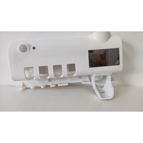 Wandmontierte Zahnbürstenaufbewahrungsbox ohne Bohren, multifunktionaler Zahnbürstenhalter mit Sensor, UV-Sterilisator und automatischem Zahnpastaspender