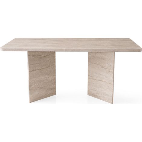 Tavolo da pranzo in legno "Lizzard" 180 x 90 x 77 cm - Travertino