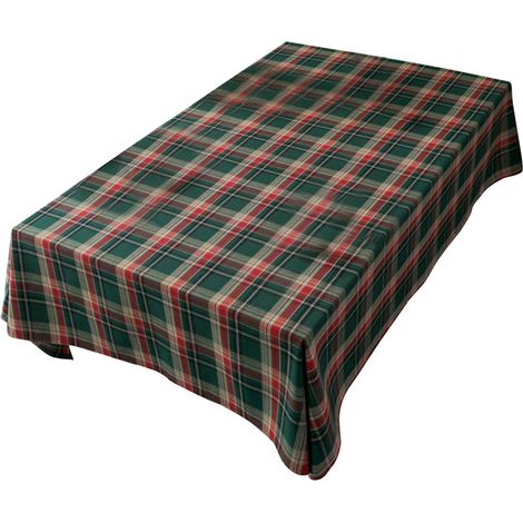 Nappe De Table De Noël - Motif Tartan - Coton - Pour Table À Manger Et Table Basse - 120 X 170 Cm - 1 Pièce