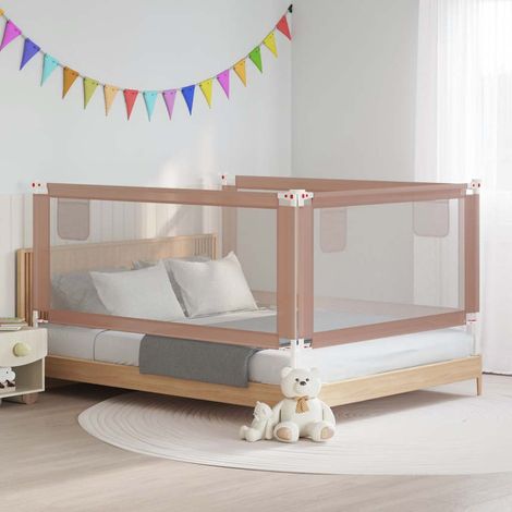 Barrière de lit pour enfant, taupe, 190 x 25 cm, tissu