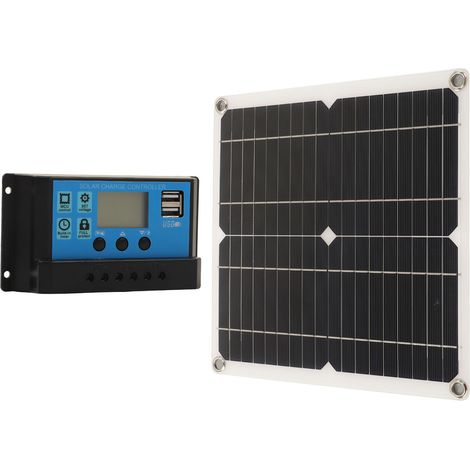 Panneau solaire pour camping-car 12 W monocristallin avec chargeur de batterie, module de régulation de tension intégré adaptatif et contrôle intelligent avec contrôleur de charge 10 A (1/5)