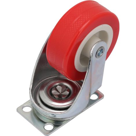 Lot de 4 roulettes pivotantes 5 cm avec plaque supérieure, roues PVC pour meuble, chariot et diable (1/5)