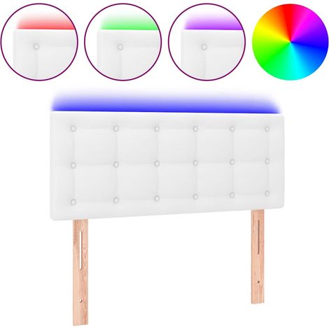 Maison Exclusive - Testiera Bianco a LED 100x5x78/88 cm in Similpelle (1/5)