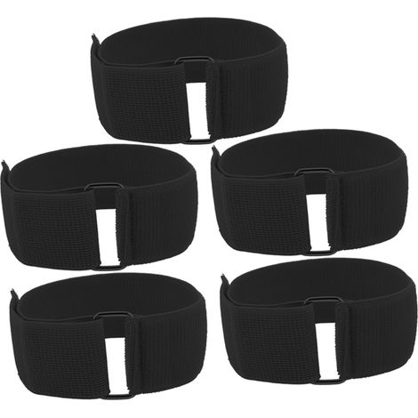 5 Paires Bandes de Course à 3 Jambes, Jeu de Relais Extérieur en Noir pour Enfants et Adultes, Fête d’Anniversaire, Carnaval, Journée Sportive (1/5)