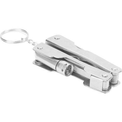 Pince multifonctionnelle en acier allié, mini-outil de poche multifonctionnel, outil de survie en extérieur avec éclairage intégré (1/5)