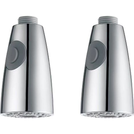 2 pack Douchette Robinet Cuisine 2 Jets Tête de Robinet de Rechange Douchette pour Robinet Remplacement Douchette pour Mitigeur Cuisine, Chromé, G1/2" (1/5)