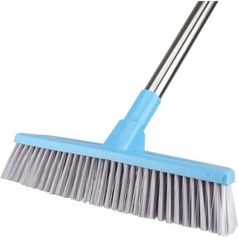 Brosse à récurer pour plancher avec manche long réglable - 116 cm, poils raides, balai extérieur intérieur pour nettoyer la salle de bain, cuisine, patio, carrelage, mur, coulis, plancher de bois-Fei (1/5)