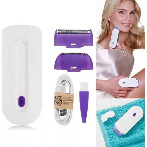 Kit d'épilation visage et jambes pour femmes - Indolore, rechargeable par USB-AquaForge (1/5)