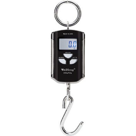 Balance de grue électronique portable, balance à bagages, plage de mesure précise 200 kg/100 g crochet en acier inoxydable audacieux - noir