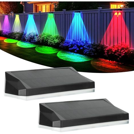 Applique Solaire Extérieur (Lot de 2), 13 Modes Lumineux, IP65 Anti-Pluie, Lumière LED Décorative pour Pergola, Jardin, Maison et Garage (1/5)