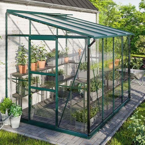 Vitavia Anlehn-Gewächshaus "Ida 5200", smaragd grün, 5,2 m², 3 mm ESG/6 mm HKP (1/5)