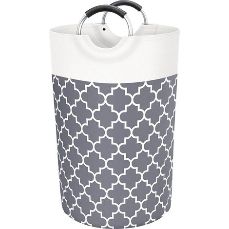 Panier Linge 82L Gris, Corbeille à Linge Armoire, Bac Rangement Textile Sale, Panière à Linge Pliable, Contenant Lessive Durable, Organisateur Placard (1/5)