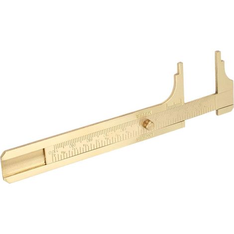 Pied à Coulisse en Laiton, Pied à Coulisse en Laiton, Double échelle, Précision de 0,1 Mm, 0-80 Mm, 0-100, Jauge de Poche Coulissante avec échelles Claires pour les Mécaniciens Bijoutiers (1/5)