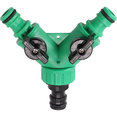2-Wege-Gartenschlauchverteiler mit unabhängigen Ventilen, Y-förmiger Wasserschlauchanschlussadapter (1/5)