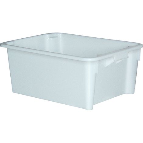 BRB Drehstapelbehälter, LxBxH 800x600x330 mm, Inhalt 110 Liter, Boden und Wände geschlossen, weiß