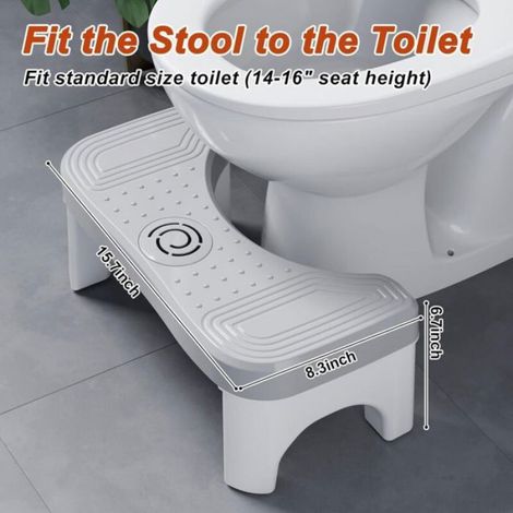 Tabouret de toilette pour adulte, tabouret de salle de bain portable (noir, 39 x 17 x 20 cm) (1/5)