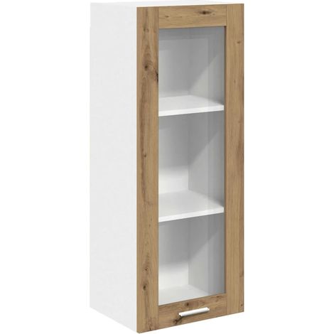 Armario colgante moderno con puerta almacenamiento eficiente 40 x 31 x 100 cm de madera contrachapada roble artesanal 020053424 (1/5)