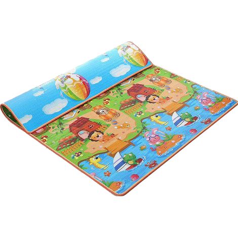 Tapis De Jeu Bébé - Tapis D'Éveil Pour Ramper Et Temps Sur Le Ventre - Surface Plush Non Glissante - 200 X 180 Cm - 1 Pièce (1/5)