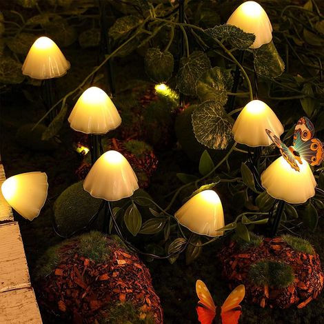 Lampes de jardin solaires à LED 30 guirlandes l'extérieur des champignons 8 modes IP65 6,5 M (1/5)