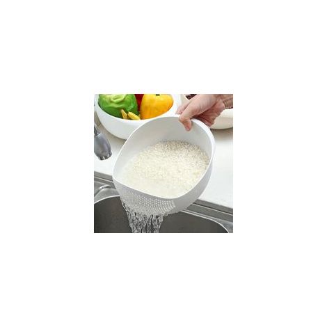 Multifunktionaler Küchenkorb/Schüssel zum Abtropfen und Waschen – für Gemüse, Obst, Reis und mehr, praktisch und vielseitig, unverzichtbares Utensil für eine neue Küche, Weiß-Crezuo