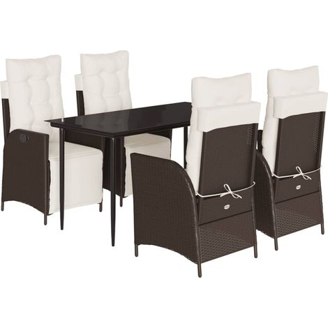 Maison Exclusive - Set comedor de jardín 5 piezas y cojines ratán (1/5)