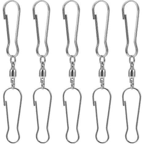 Lot de 10 crochets pivotants pour manches à air rotatives, clips doubles, crochets pivotants pour carillons éoliens, supports pour girouettes à vent en spirale - Bon (1/5)