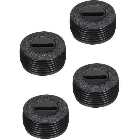 Bürstenhalterabdeckung aus Kunststoff für Elektromotoren, schwarzes Gewinde, 16 mm Außendurchmesser, 8 mm Höhe, 4er-Packung (1/4)