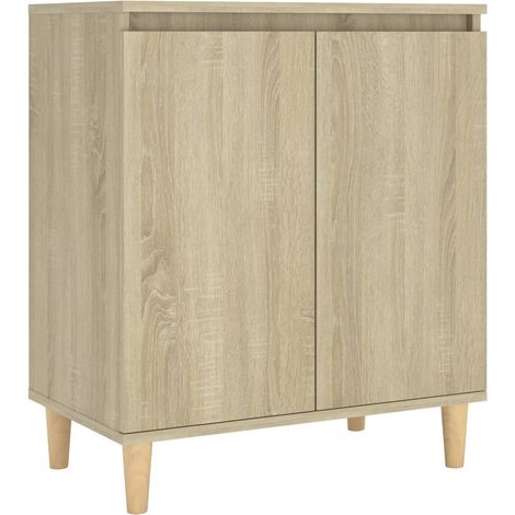 Credenza, credenza, cassettiera, mobiletto, organizer, cucina, soggiorno, soggiorno, con gambe in legno Sonoma, derivati del legno marrone 020030089