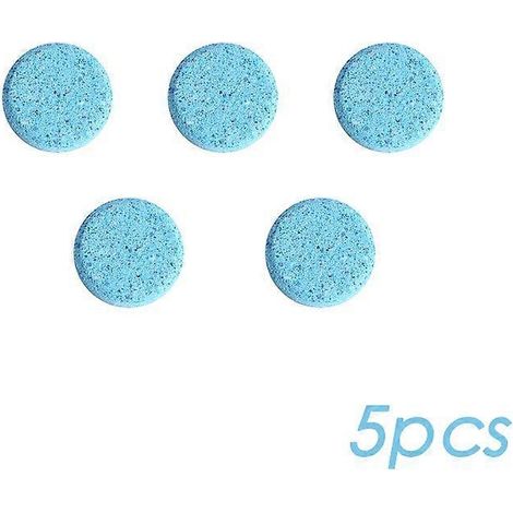 Comprimés effervescents pour le nettoyage de la voiture, nettoyant pour pare-brise, agent lave-glace solide, universel, pour la maison, les toilettes et les vitres de voiture, dépoussiérant (5 pièces, (1/5)