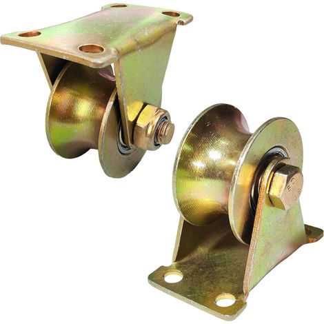 2 Pièces Poulie de Levage Mouflage, Roulette Rail Portail Coulissant, Roulette de Levage, Roue Simple Gorge U pour Cordes, Machines Industrielle, Portail Coulissant, 300kg (48mm-2 Pièces) (1/5)