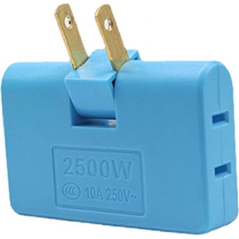 Adaptateur Prise Rotatif - 3 Prises - 2500 W - 250 V - 10 A - Pour Mur Intérieur - Voyage - Compact 8 x 8 x 3 cm (1/5)