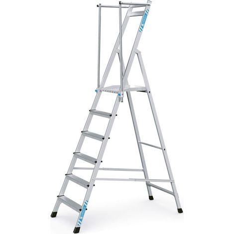 Zarges Plattformleiter ZAP Neo S mit klappbarem Handlauf 6 Stufen (1/5)