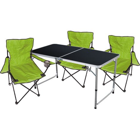 4-teiliges Campingmöbel Set schwarz - Lime-MMC330872B+3xMPO2470 (1/5)